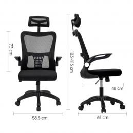 DELI-E4925-เก้าอี้สำนักงานมีพนักพิงศีรษะ-DLI-E4925c